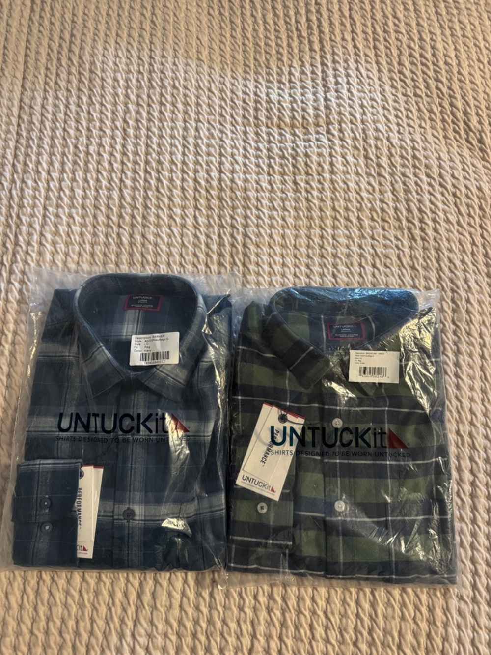 UNTUCKit Men's Plaid Button-Down Shirts - Blue and Green